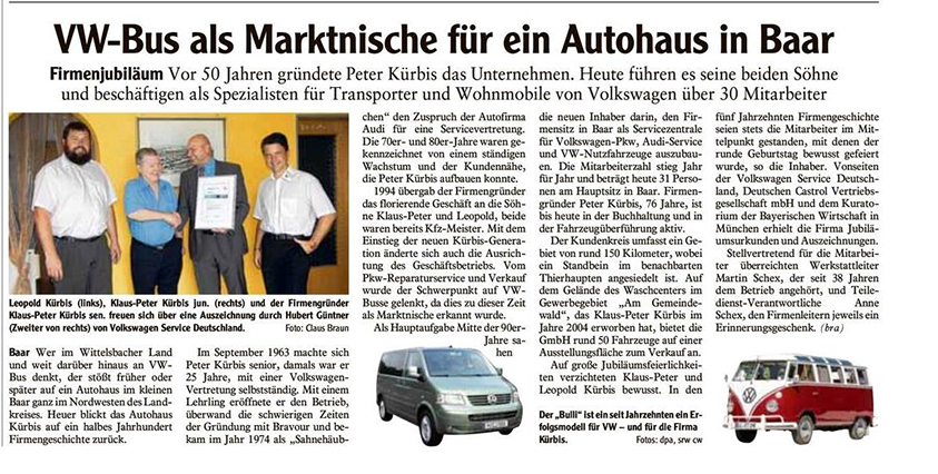 VW-Bus als Marktnische für ein Autohaus in Baar